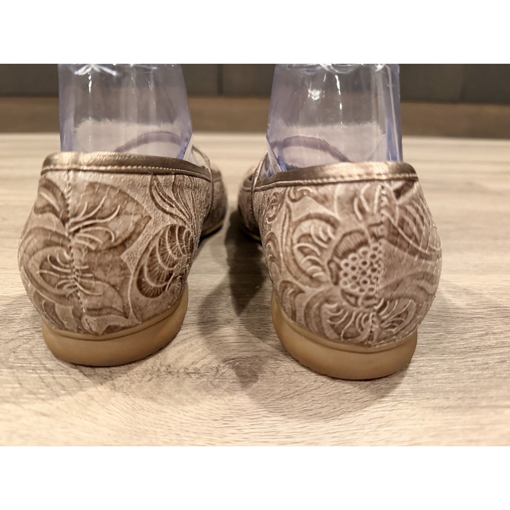 GA2 BeautiFeel Brown Leather Embroidered Mary janes Flats Women's 39 (8-8.5 US) - Picture 5 of 9